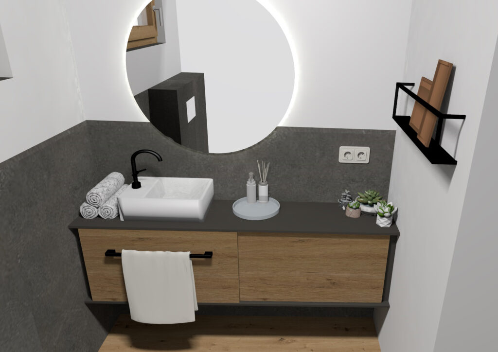 Projekt Neubau Bad, Eiche, Planung, 3D-Visualisierung | Der Moser. Der Tischler. Kundl, Tirol Projekt Neubau Bad, Eiche, Planung, 3D-Visualisierung | Der Moser. Der Tischler. Kundl, Tirol