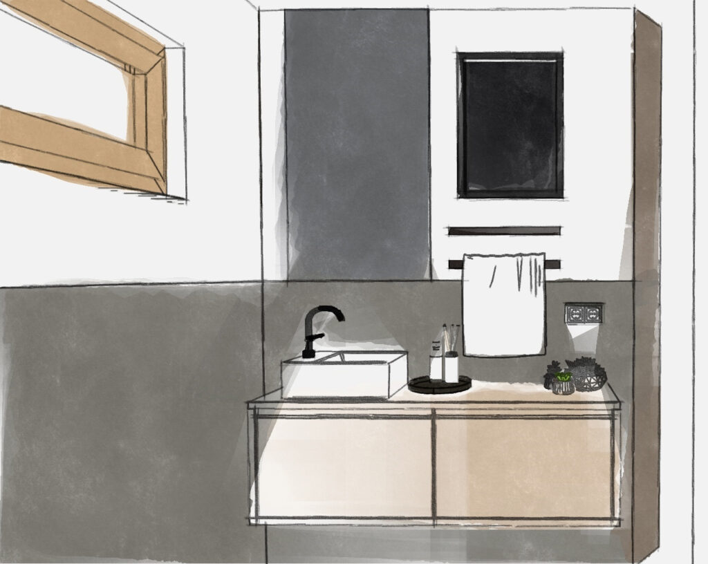 Projekt Neubau Bad, Eiche, Planung, 3D-Visualisierung | Der Moser. Der Tischler. Kundl, Tirol Projekt Neubau Bad, Eiche, Planung, 3D-Visualisierung | Der Moser. Der Tischler. Kundl, Tirol