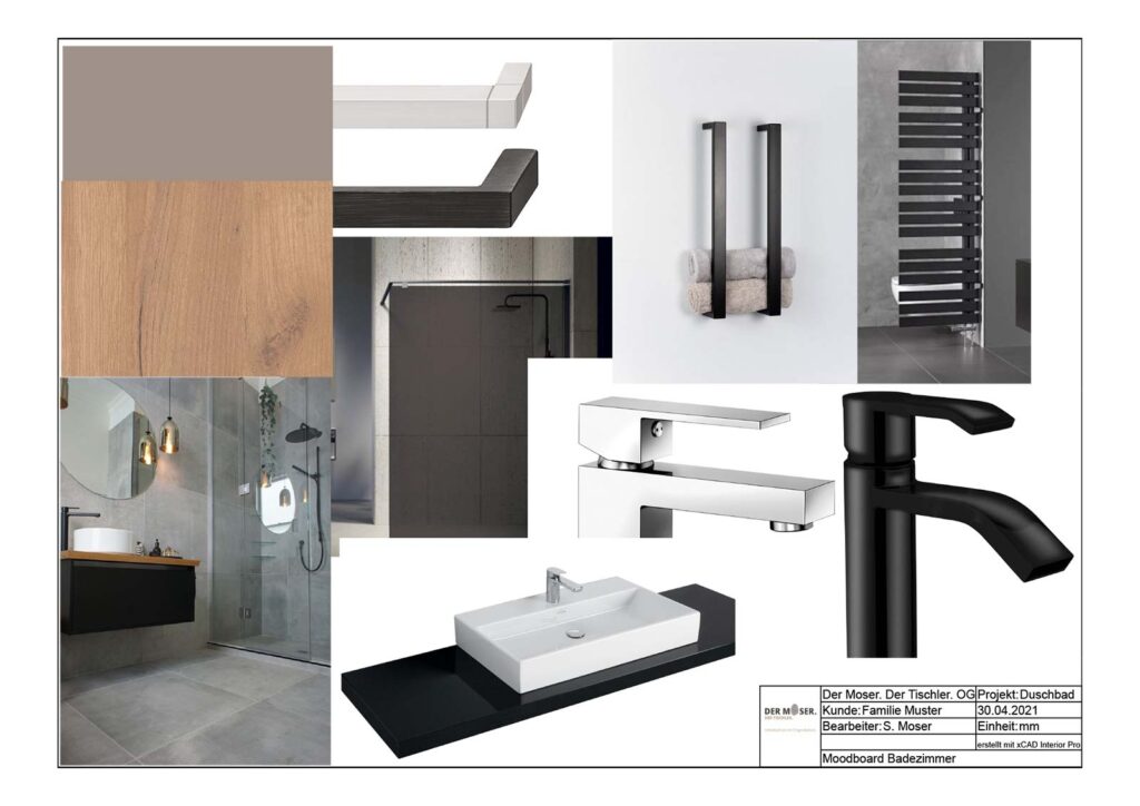 Projekt Neubau Bad, Schrankraum, Eiche, Moodboard | Der Moser. Der Tischler. Kundl, Tirol Projekt Neubau Bad, Schrankraum, Eiche, Moodboard | Der Moser. Der Tischler. Kundl, Tirol