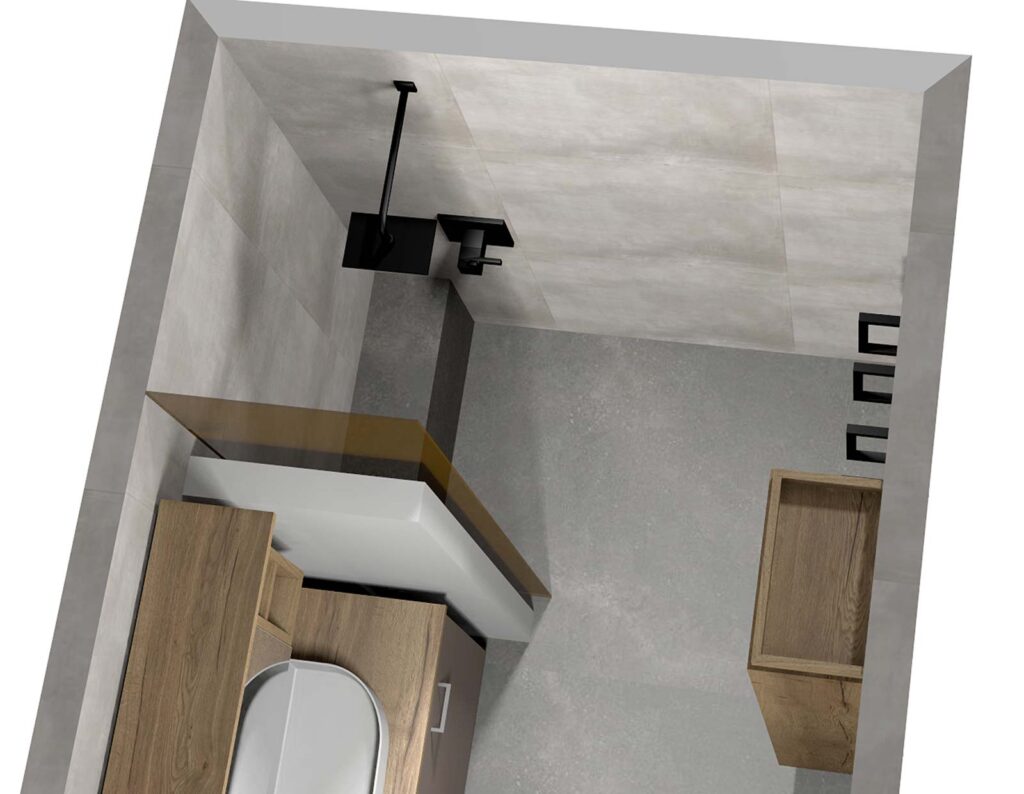 Projekt Neubau Bad, Eiche, Planung, 3D-Visualisierung | Der Moser. Der Tischler. Kundl, Tirol Projekt Neubau Bad, Eiche, Planung, 3D-Visualisierung | Der Moser. Der Tischler. Kundl, Tirol