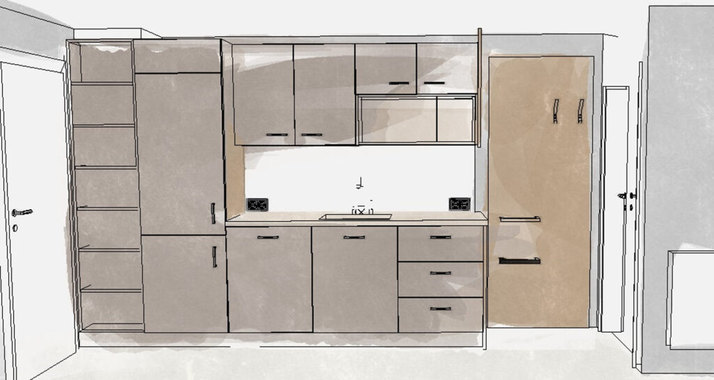 handzeichnung02 Projekt Küche Ausbau | Handzeichnung | Küchenmöbel | Der Moser. Der Tischler. Kundl, Tirol