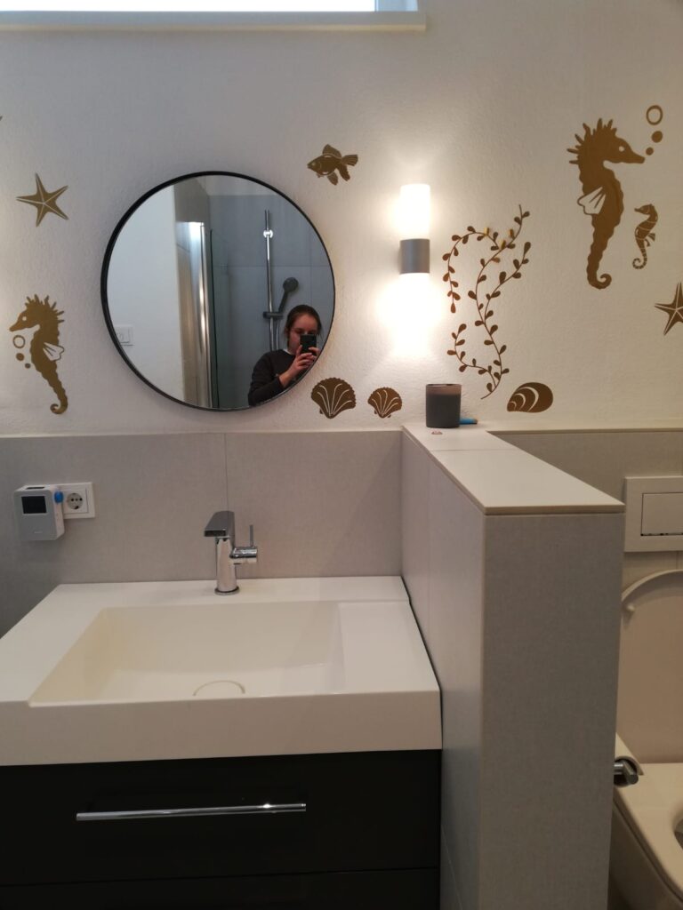 Badzimmer-Umbau-Vorher03 Bademöbel | Spiegelschrank | beleuchtet | Waschtischplatte | Der Moser. Der Tischler.