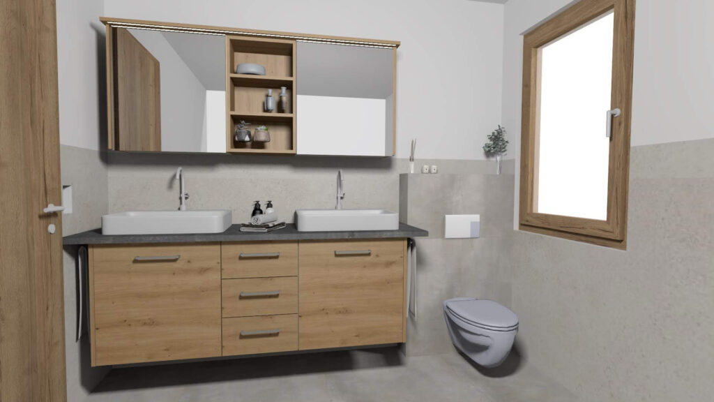 visualisierung Badezimmer | Renovierung | Visualisierung | Der Moser. Der Tischler.